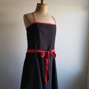 Spaghetti Strap Belted Party Dress